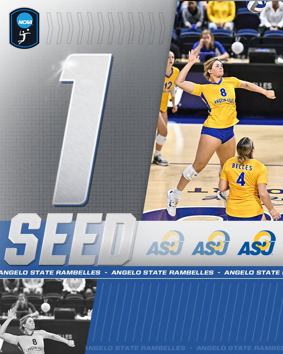 NCAADII's tweet photo. Representing the South Central region as the No. 1 seed, @angelostatevb! 👏

#D2VB | #MakeItYours https://t.co/FHNr7x7fFT