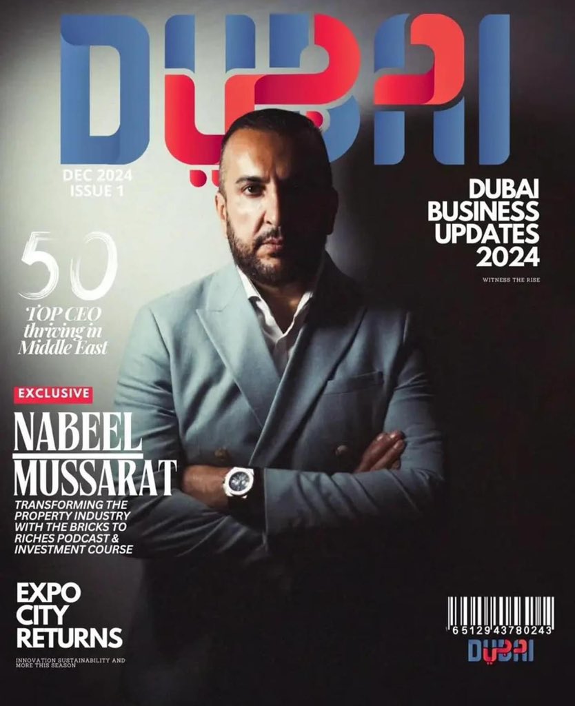 great to see my suit on the front page of Dubai Magazine Nabeel Mussarat wearing his double-breasted suit ￼