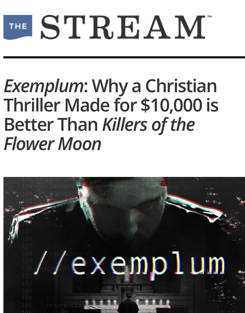 Prolandfilms's tweet photo. Exemplum: Why a Christian Thriller Made for $10,000 is Better Than Killers of the Flower Moon 

Read the full article by @markgjudge at the link below:

https://t.co/yYcjVBgUgf https://t.co/R53bqHM2zK
