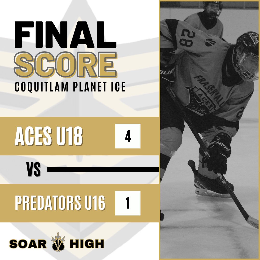 fvacesofficial's tweet photo. Aces grab 1st win of the season!! ♠️

🚨 Van Tongeren, P.Hicks, Koerner, Kandler
🍏 P.Hicks (2), Harder
🥅 Murray (24/25) Saves

#teamwork #improving #workinghard #hockey #hockeyplayer #hockeygame #buildingchampions #phl #letsgoaces #aceshockey #hockeydevelopment #workinghard https://t.co/iB4yMULftS