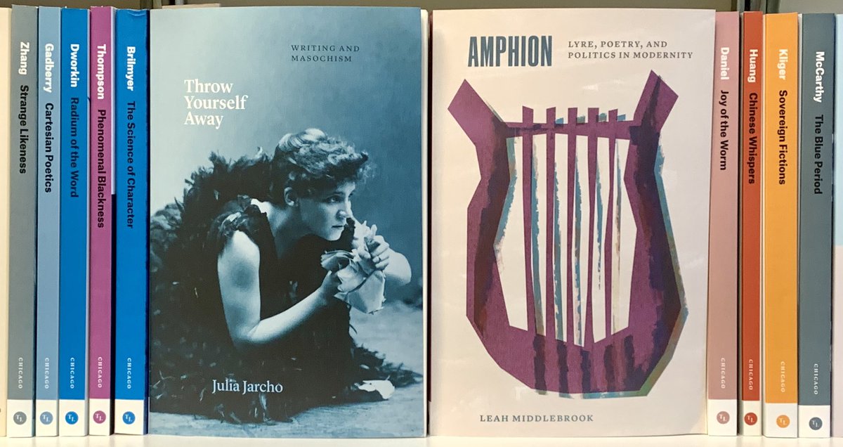 New this fall, the 11th and 12th books in Chicago’s #ThinkingLiterature series: Julia Jarcho’s “Throw Yourself Away: Writing &amp; Masochism” and Leah Middlebrook’s “Amphion: Lyre, Poetry, &amp; Politics in Modernity.” <a href="/UChicagoPress/">UChicagoPress</a>