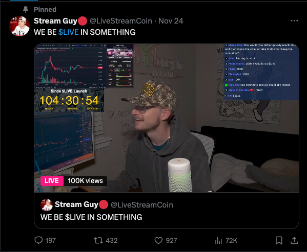 ANOTHER 24HRS... ANOTHER 100K VIEWS

ITS ONLY BEEN 5 DAYS

STREAM STILL SUPPRESSED ON X

BE $LIVE