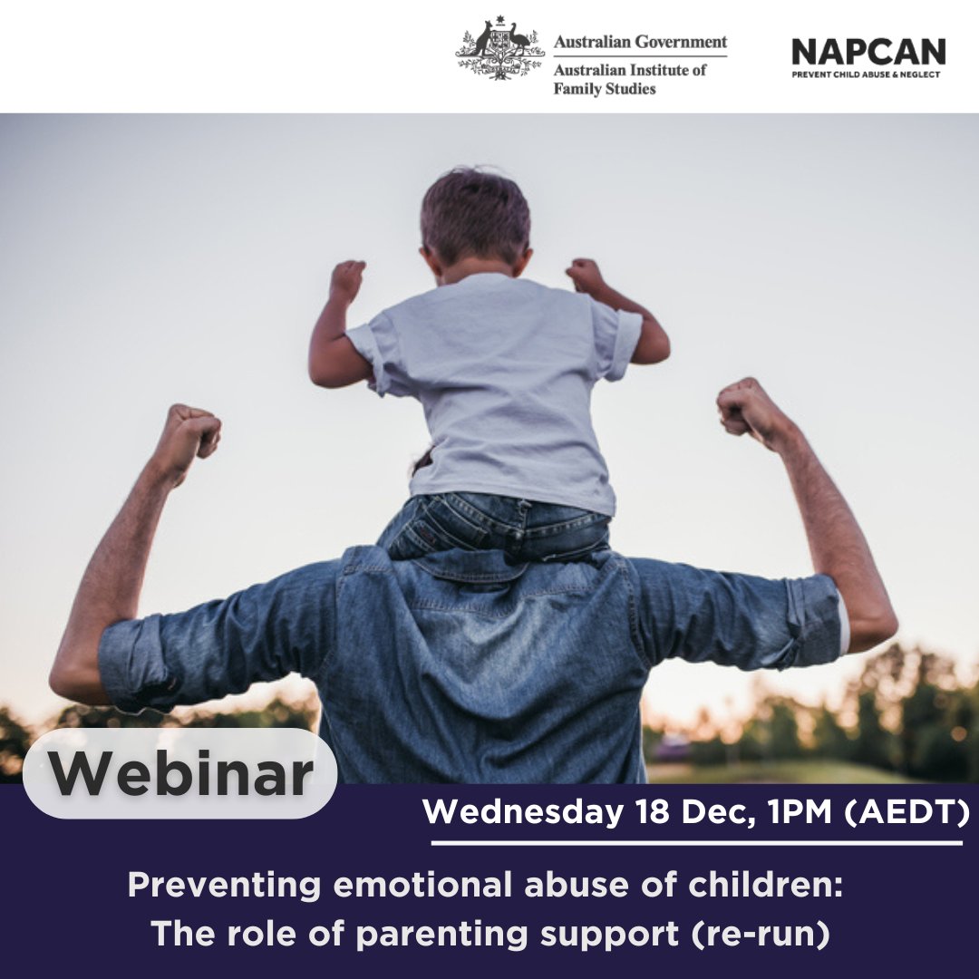 AIFS (@aifs_gov_au) on Twitter photo Hear from A/Prof <a href="/DivnaHaslam/">A/Prof Divna Haslam (She/her)</a>, A/Prof <a href="/AlinaMorawska/">Alina Morawska</a> and Rani Kumar in a re-run of our 2023 National Child Protection Week #webinar held in partnership with <a href="/NAPCAN_AU/">NAPCAN</a> on 18 Dec 1pm – 2pm (AEDT). Register today: aifs.gov.au/napcan-webinar
#AIFSWebinars #NAPCAN #Parenting #ChildAbuse Hear from A/Prof <a href="/DivnaHaslam/">A/Prof Divna Haslam (She/her)</a>, A/Prof <a href="/AlinaMorawska/">Alina Morawska</a> and Rani Kumar in a re-run of our 2023 National Child Protection Week #webinar held in partnership with <a href="/NAPCAN_AU/">NAPCAN</a> on 18 Dec 1pm – 2pm (AEDT). Register today: aifs.gov.au/napcan-webinar
#AIFSWebinars #NAPCAN #Parenting #ChildAbuse
