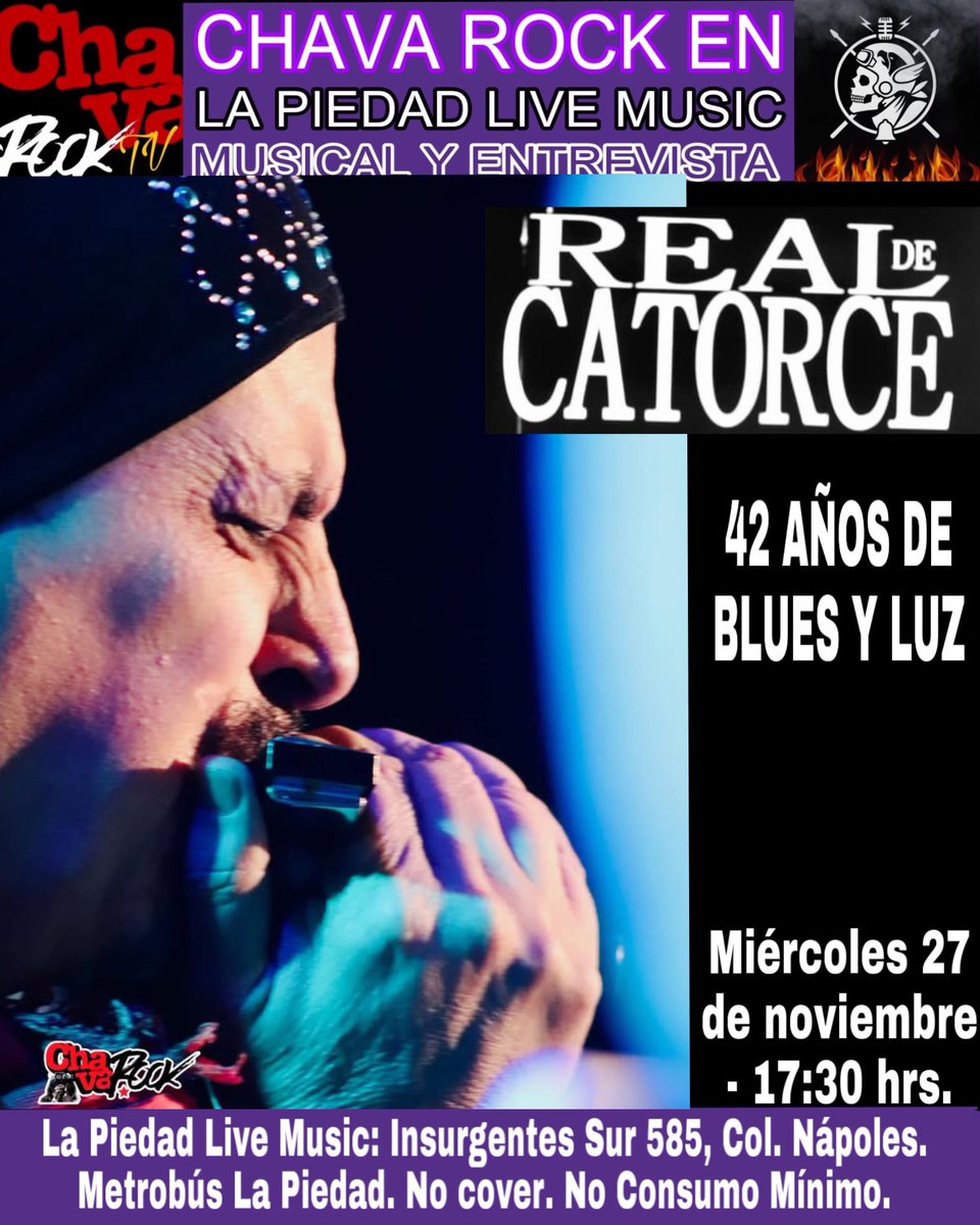 Este 27 de noviembre repasaremos parte de esta historia, que se zambulle por los mares azules del blues.

Te esperamos a las 17:30 horas en Insurgentes Sur 585, Col. Nápoles. Metrobús La Piedad.
Entrada libre y no hay consumo mínimo.
@josecruzcatorce <a href="/RealDe14_mx/">Real de Catorce</a>