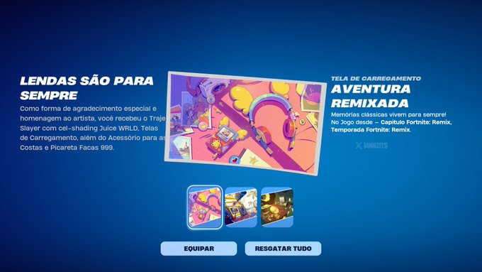 codeplay1929's tweet image. Os cosméticos gratuitos de Juice WRLD começaram a ser entregues aos jogadores elegíveis que se conectadas no Fortnite a partir de hoje. 

No entanto, o Traje continua criptografado e só deve ser entregue quando for descriptografado, não se sabe se ainda hoje ou amanhã. #Fortnite