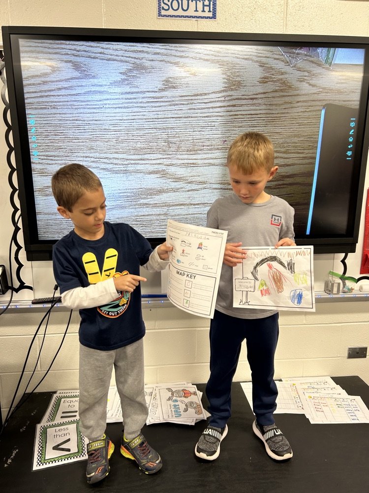 Mrs. Hicks' class finished up their Geography Unit this week. Students learned about landforms, continents, oceans, countries, and how to read a map! 🐾🗺️