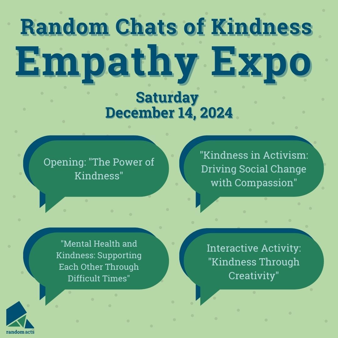 RandomActsOrg's tweet image. *Drumroll please!* It's time to share what the first round of topics for the #RAEmpathyExpo! This is the agenda for Saturday, December 14, 2024, with more information to come! Register here to join us on the 14th and 15th! buff.ly/3AMGcM3