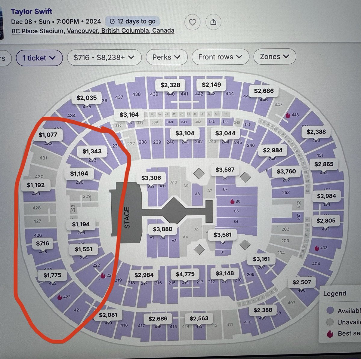ForksFlash's tweet image. This makes me so sad. I really didn’t care where I’d be sitting for the final Eras Tour show. Tickets were released here for $15 and resellers snatched them up. Real fans want to be in those seats @taylornation13