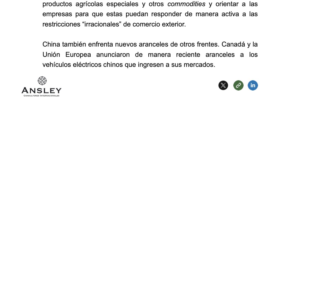 Consultores Internacionales Ansley te invita a leer las notas más destacadas en temas de comercio del 18 al 22 de noviembre. 👇 🗞