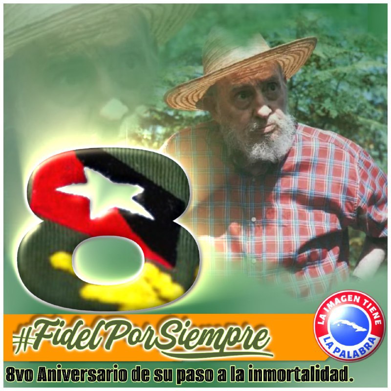 🔴🔵🟢| Fidel vive está presente porque en su pueblo no fue sacrificio en vano su ejemplo de combatiente
a lo mal hecho de frente
con vergüenza combatía. Y aunque se marchó aquel día entristeciendo la historia. Su recuerdo en la memoria del pueblo está todavía. #FidelPorSiempre