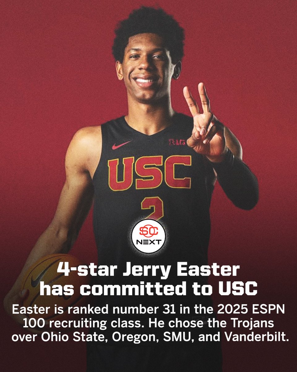 4⭐️ Jerry Easter (no. 31 ESPN 100) has committed to USC ✌️

<a href="/JerryEast8/">Jerry Easter II</a> | <a href="/USC_Hoops/">USC Men's Basketball</a>