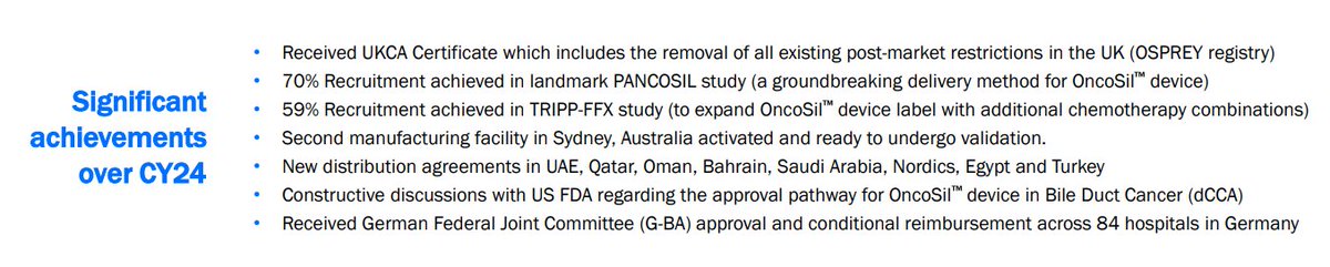 OncoSil Medical's $OSL latest milestones for CY24 🤝