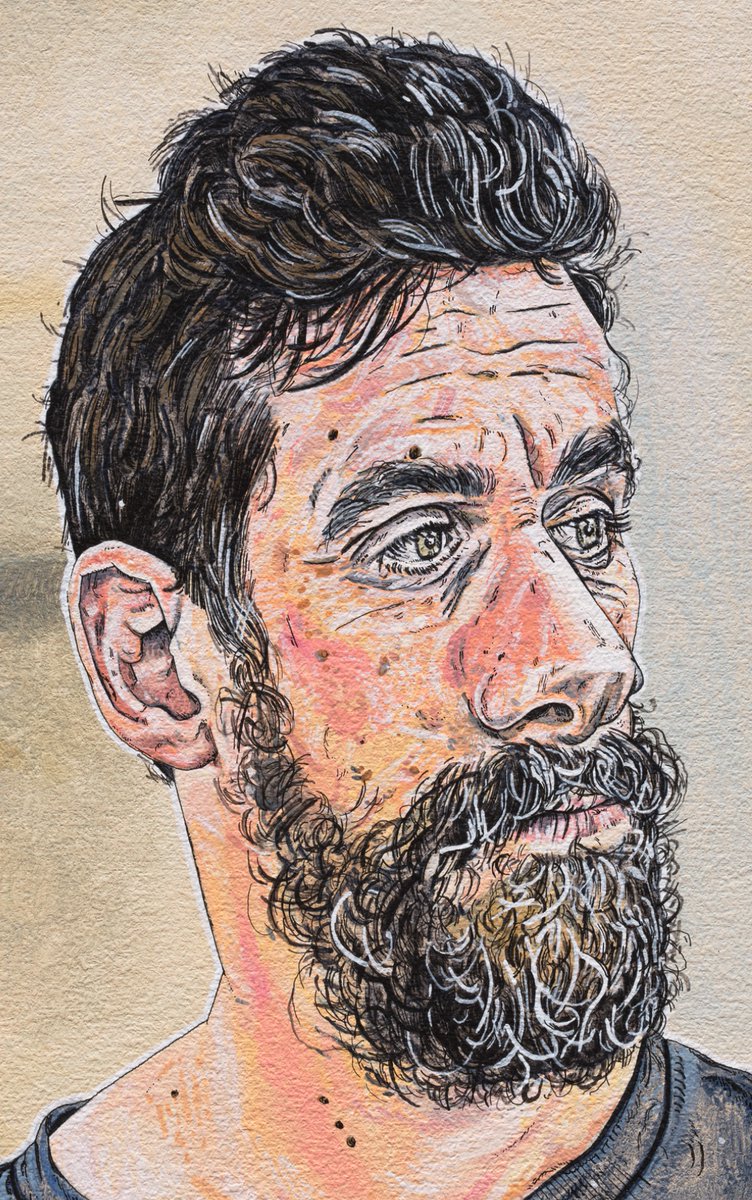 ajmckaystudio's tweet photo. Man from France. Acrylic, ink and graphite on 12”by9” panel. 2024.
📷: Rachel Topham Photography https://t.co/ghhCKm5cni