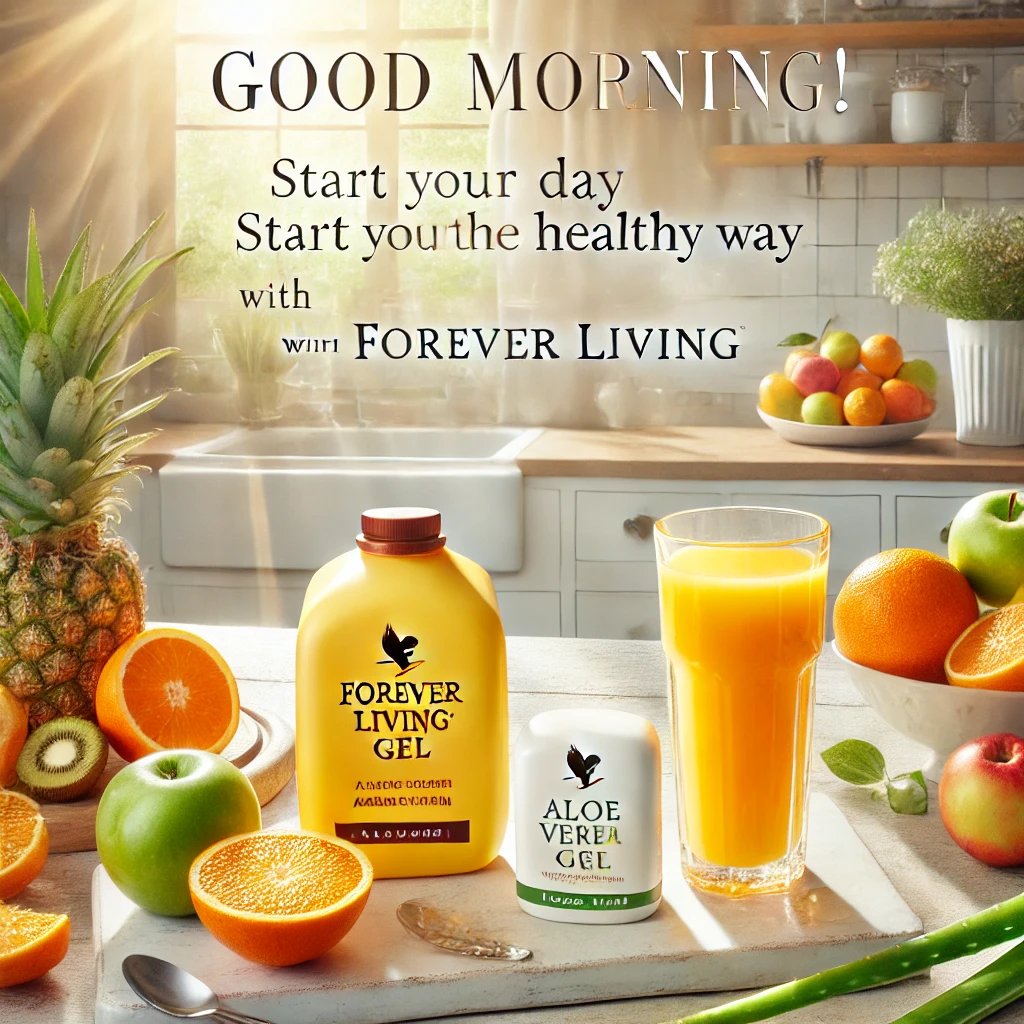 Rise and shine! ☀️ Start your day right with Forever Living Aloe Vera Gel. Stay energized, stay healthy, and live your best life. 🍃 #GoodMorning #WellnessJourney #ForeverLiving"