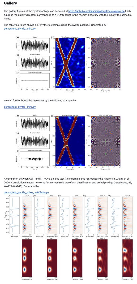 YChen09442460's tweet image. The refurbished time-frequency analysis software Pyntfa is available online at github.com/aaspip/pyntfa!  Feel free to play with the reproducible examples, let me know your feedback, and help us to improve!