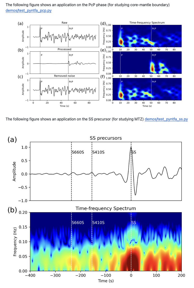 YChen09442460's tweet image. The refurbished time-frequency analysis software Pyntfa is available online at github.com/aaspip/pyntfa!  Feel free to play with the reproducible examples, let me know your feedback, and help us to improve!