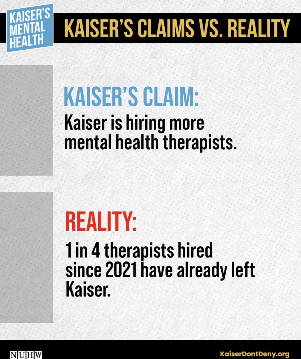 Laly0021's tweet photo. KAISER CLAIMS VS REALITY  Kaiser Therapists on STRIKE #kaiserstrike #Kaiser #kasierperamenante #union #nuhw #mentalhealth https://t.co/23Yg6kNwQ6