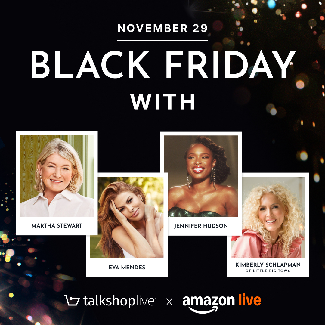 TalkShopLive (@talkshoplive) on Twitter photo Skip the lines and shop LIVE this Black Friday! ✨We’re teaming up with @Amazon Live for a one-of-a-kind shopping experience featuring <a href="/MarthaStewart/">Martha Stewart</a>, @EvaMendes, <a href="/IAMJHUD/">Jennifer Hudson</a> & @OhGussie! 🎁
Tune in 11/29 starting at 7PM ET.
🔗: bit.ly/TSLxAmazonLive Skip the lines and shop LIVE this Black Friday! ✨We’re teaming up with @Amazon Live for a one-of-a-kind shopping experience featuring <a href="/MarthaStewart/">Martha Stewart</a>, @EvaMendes, <a href="/IAMJHUD/">Jennifer Hudson</a> & @OhGussie! 🎁
Tune in 11/29 starting at 7PM ET.
🔗: bit.ly/TSLxAmazonLive