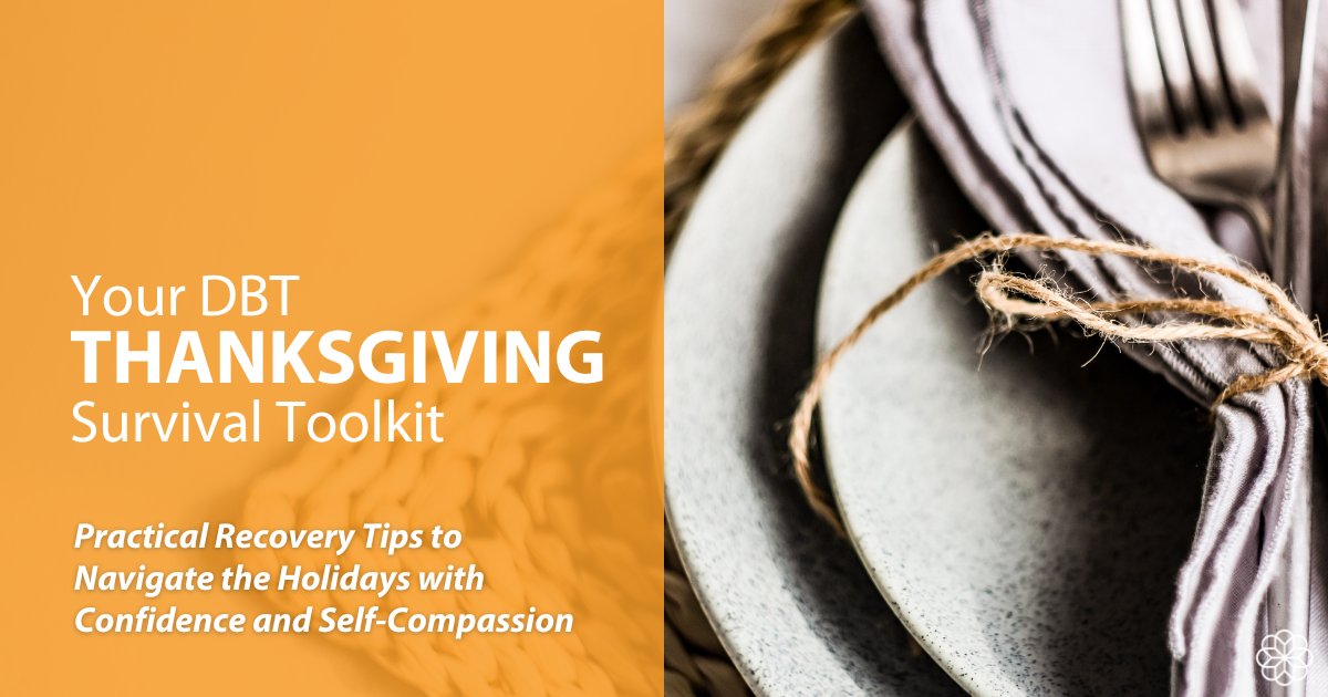 EmilyProgram's tweet image. Thanksgiving can bring up tough emotions, but DBT skills offer tools to cope. Swipe to learn how Radical Acceptance and Self-Soothing with the Senses can help you plan for a more self-compassionate, empowered day. 🧡 #ThanksgivingRecovery #EDRecovery #DBTSkills #FoodFreedom