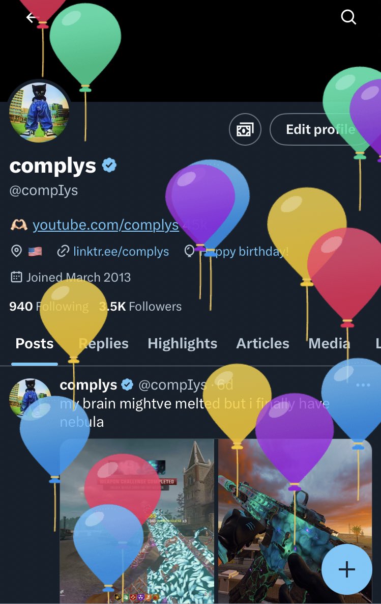 balloons on the profile day