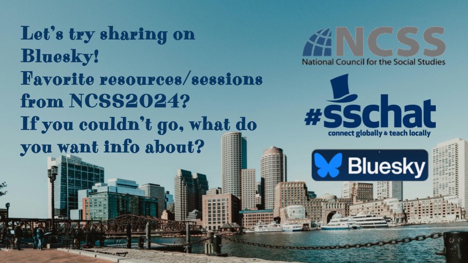 Ok #sschat friends…we heard interest at #NCSS2024,so trying a slow chat this week on 🦋Sky! See question below &amp; add links &amp; a quick “elevator pitich” for 1-2 resources from the conference or a resource you ❤️ that should be on everyone’s radar! Use #sschat and...Go!