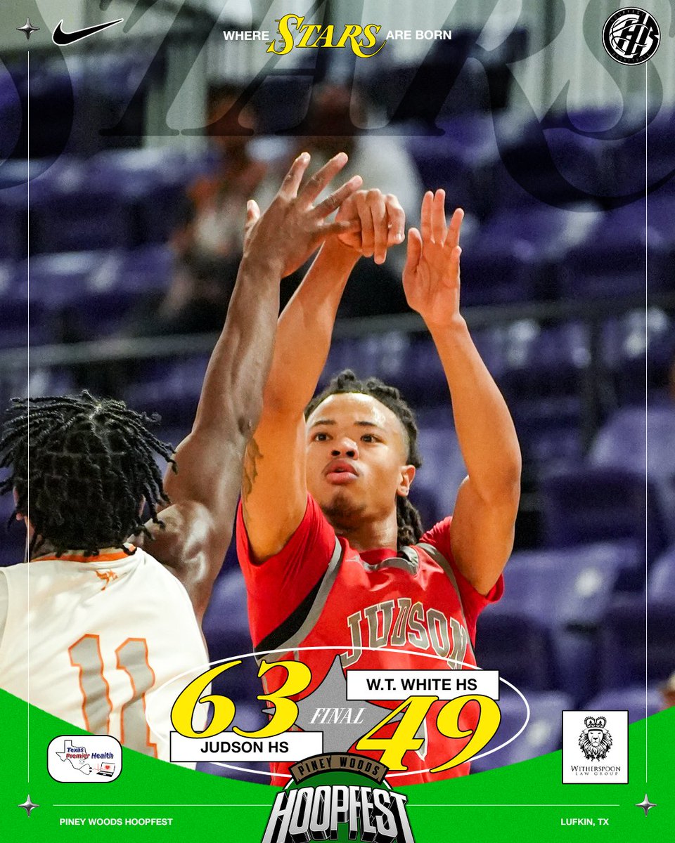 HoopfestB's tweet photo. 𝗚𝗠 𝟴: 𝗝𝗨𝗗𝗦𝗢𝗡 𝗱𝗲𝗳. 𝗪.𝗧. 𝗪𝗛𝗜𝗧𝗘

Judson DUBS in the chat!! Day one action has been spectacular inside Lufkin High at Piney Woods Hoopfest! 

#WhereStarsAreBorn https://t.co/qGhFQA8pkq