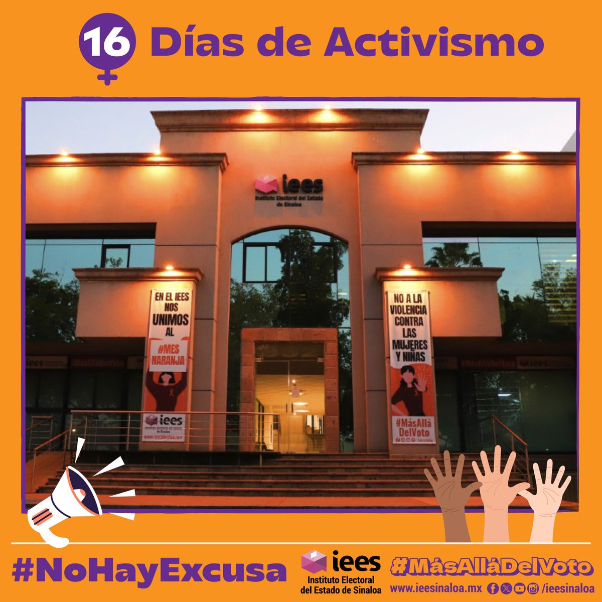 En el marco de los 16 días de Activismo contra la Violencia de Género, en el IEES iluminamos nuestro edificio de naranja.
#Únete #16Días #NoHayExcusa #MásAlláDelVoto