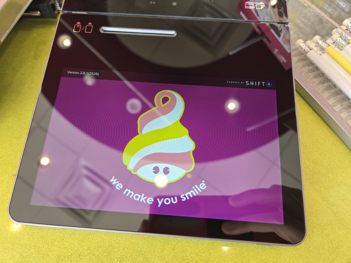 BryanH_SkyTab's tweet photo. Mondays aren't so bad when you get to work with Menchies all day! We got them setup with a much needed upgrade to @SkyTabPOS by @Shift4. Lisa commented how much faster the system is and the customers loved the Menchies logos on the customer displays! #SkyTab #Shift4 #Menchies https://t.co/9Y8sUlthzO