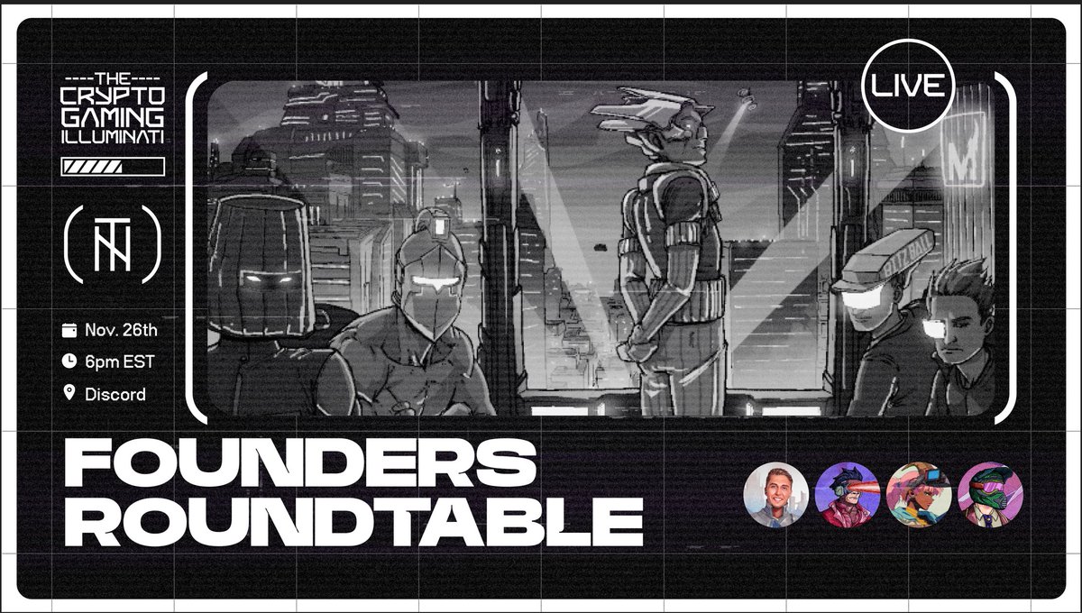NEO TOKYO (@neotokyocode) on Twitter photo Citizens, tune in tomorrow at 6PM EST for a Founder's Roundtable focusing on Telegram Gaming!
Citizen Panelists:
- <a href="/SidusMaster/">Dan Khomenko</a> of <a href="/galaxy_sidus/">SIDUS HEROES</a>, <a href="/tonstationgames/">TON Station</a>
- <a href="/citizen906/">Koko</a> of @Playgoatgaming
- <a href="/BenPGothard/">Ben Gothard</a> of <a href="/RengoXYZ/">RengΕ</a>, <a href="/SuperVerse/">SuperVerse</a>
Mark your calendars and see you in the Citizens, tune in tomorrow at 6PM EST for a Founder's Roundtable focusing on Telegram Gaming!
Citizen Panelists:
- <a href="/SidusMaster/">Dan Khomenko</a> of <a href="/galaxy_sidus/">SIDUS HEROES</a>, <a href="/tonstationgames/">TON Station</a>
- <a href="/citizen906/">Koko</a> of @Playgoatgaming
- <a href="/BenPGothard/">Ben Gothard</a> of <a href="/RengoXYZ/">RengΕ</a>, <a href="/SuperVerse/">SuperVerse</a>
Mark your calendars and see you in the