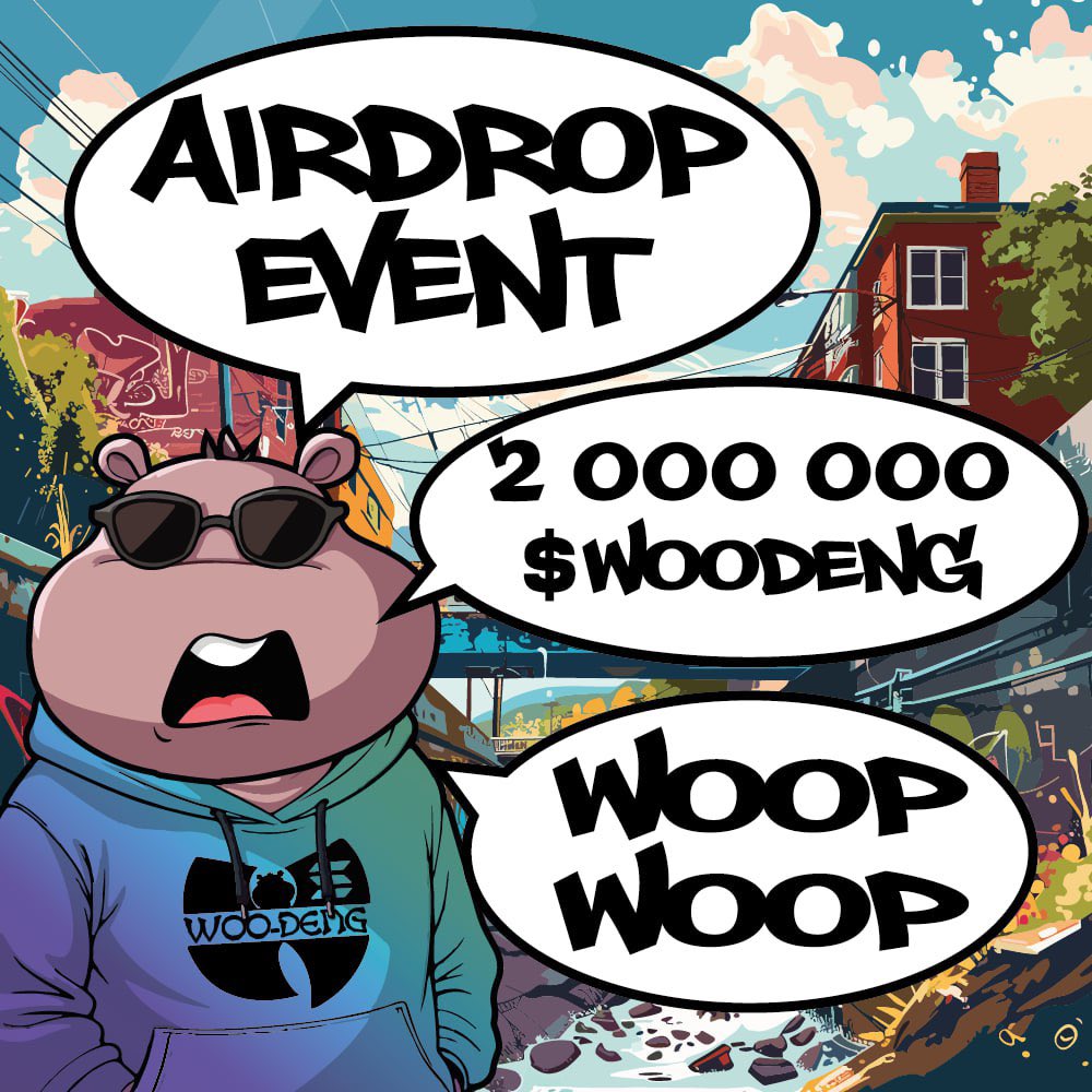 Woodeng_SOL's tweet photo. Following the success of our first event, we propose to keep the same tempo.

This is our WOODENG AIRDROP EVENT!

💲2 million $WOODENG tokens will be distributed before the launch to lucky Woodengers.

How can you participate?

1️⃣ Tweet on X your wallet by adding our account @Woodengsol_SOL
2️⃣ Tag 3 friends 
3️⃣ Tag 2 famous influencers
4️⃣ Add the following hastags: #woodeng #moodeng #airdrop #solana

❗️Post your X link in the group https://t.co/crPWvriazd

Event start: Tuesday 26 November 2:30 am UTC
Event end: Thursday 28 November 2:30 am UTC

The aidrops will be done between the end of the presale and the launch (TBA)

Woop Woop !