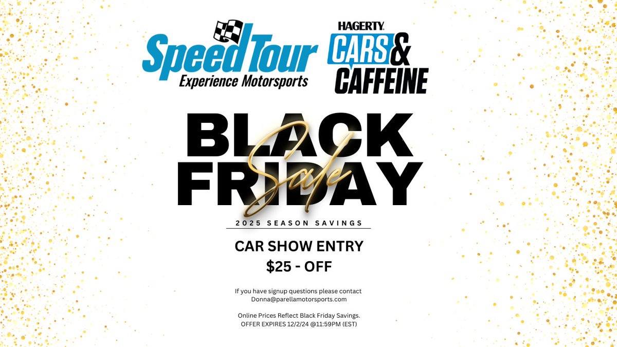 Calling all SVRA fans! 🏁
Lock in your 2025 event savings for your Hagerty Cars &amp; Caffeine car show entry. $25 OFF 2025 Car Show entries
To learn more: svra.com/news/with-2025…
