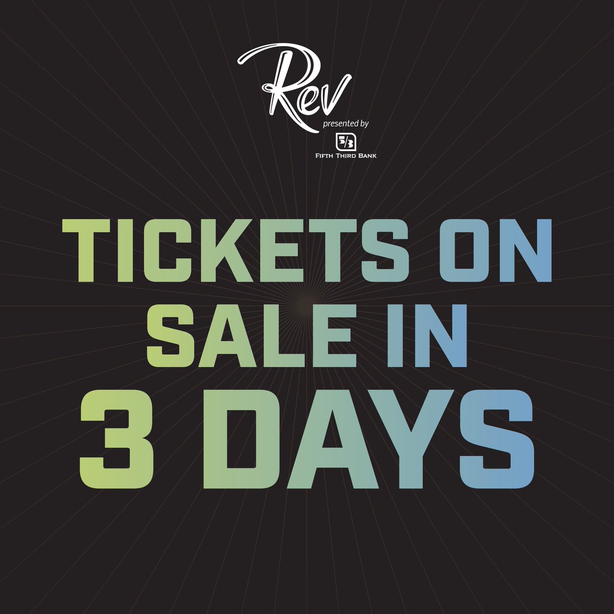 Only 3️⃣ days until tickets go on sale! Are you ready?
🎟Get yours on December 2nd at 8am at Revindy.org