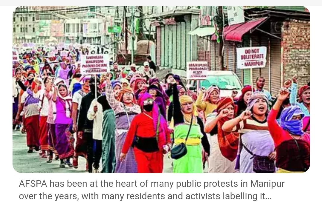 ManipurTimes's tweet photo. Manipur unrest: Hundreds defy Imphal curfew, hold anti-Afspa protest
https://t.co/DaOMjfwOE6
#RemoveAFSPA from #Manipur https://t.co/bCKAOloy22