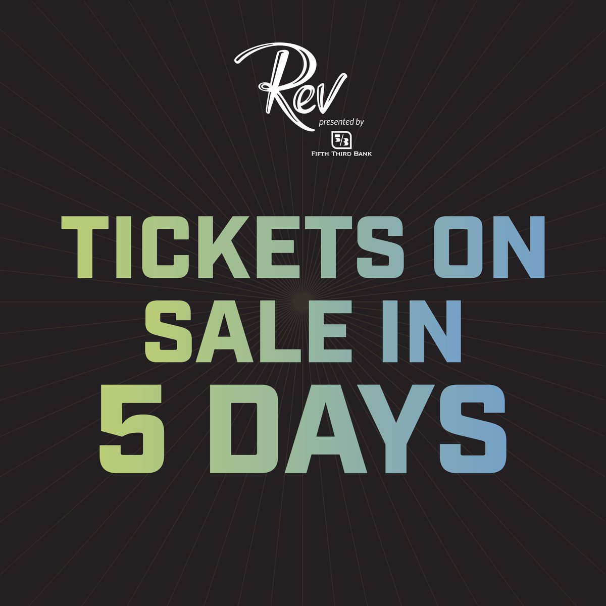 Tickets go on sale in just 5️⃣ days!
🎟Be sure to grab yours on December 2nd at 8am at Revindy.org