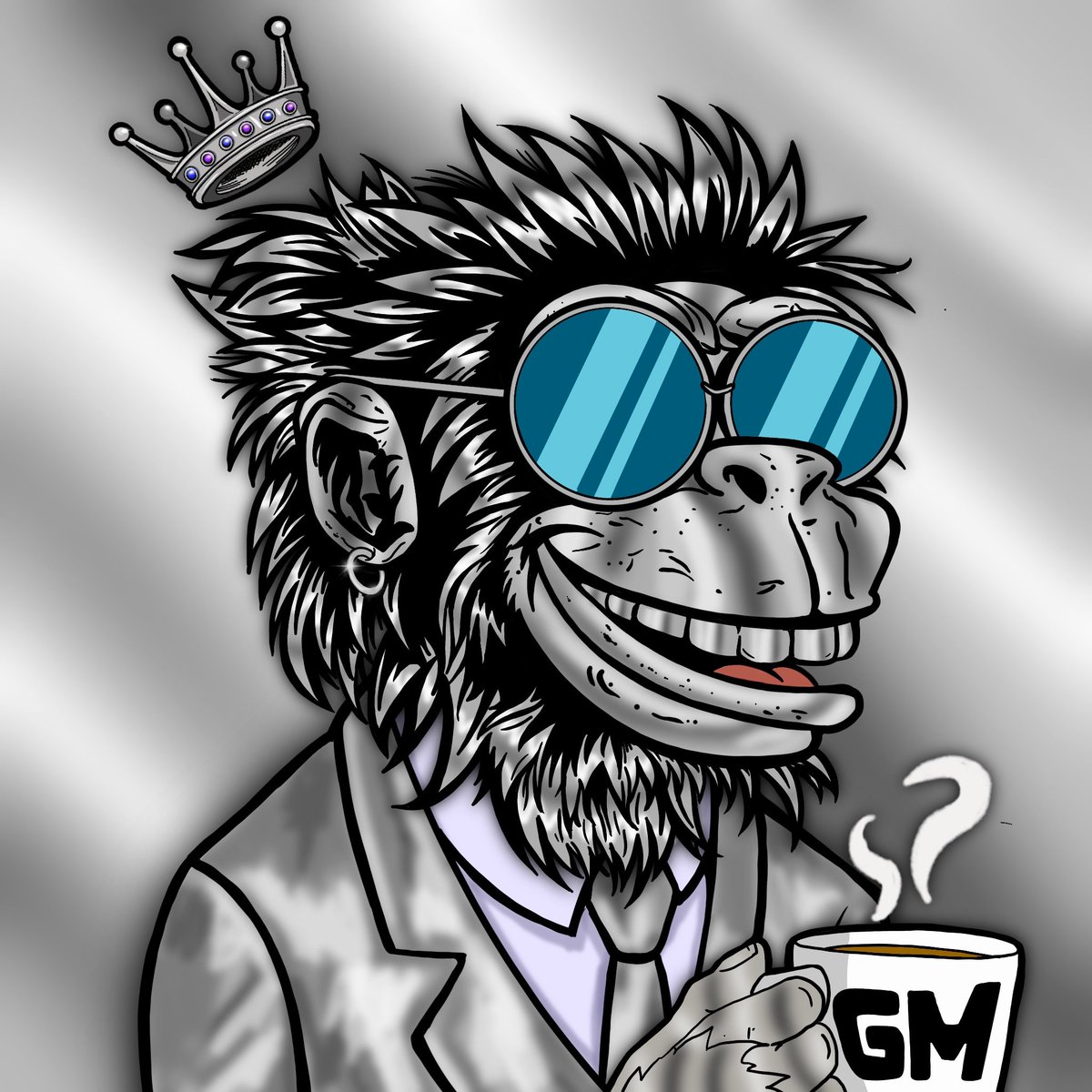 YWereTheyThere's tweet photo. The Platinum Collection is here! 🐒✨

Featuring Platinum Skin, Grill, Circle Shades, Fur, Suit, and Crown, this community-requested set is giving 
Full Metal Monkey vibes 😉

Which platinum piece is your favorite? Let me know below! 👇🔥

 #HighMonkey