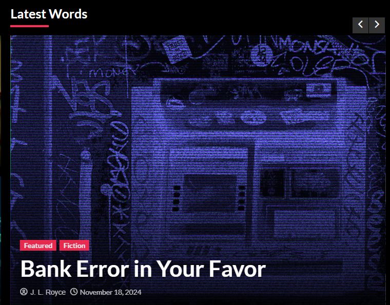 Now available on Neon Dystopia, a free read - 'Bank Error in Your Favor' !
neondystopia.com/?p=100043097
