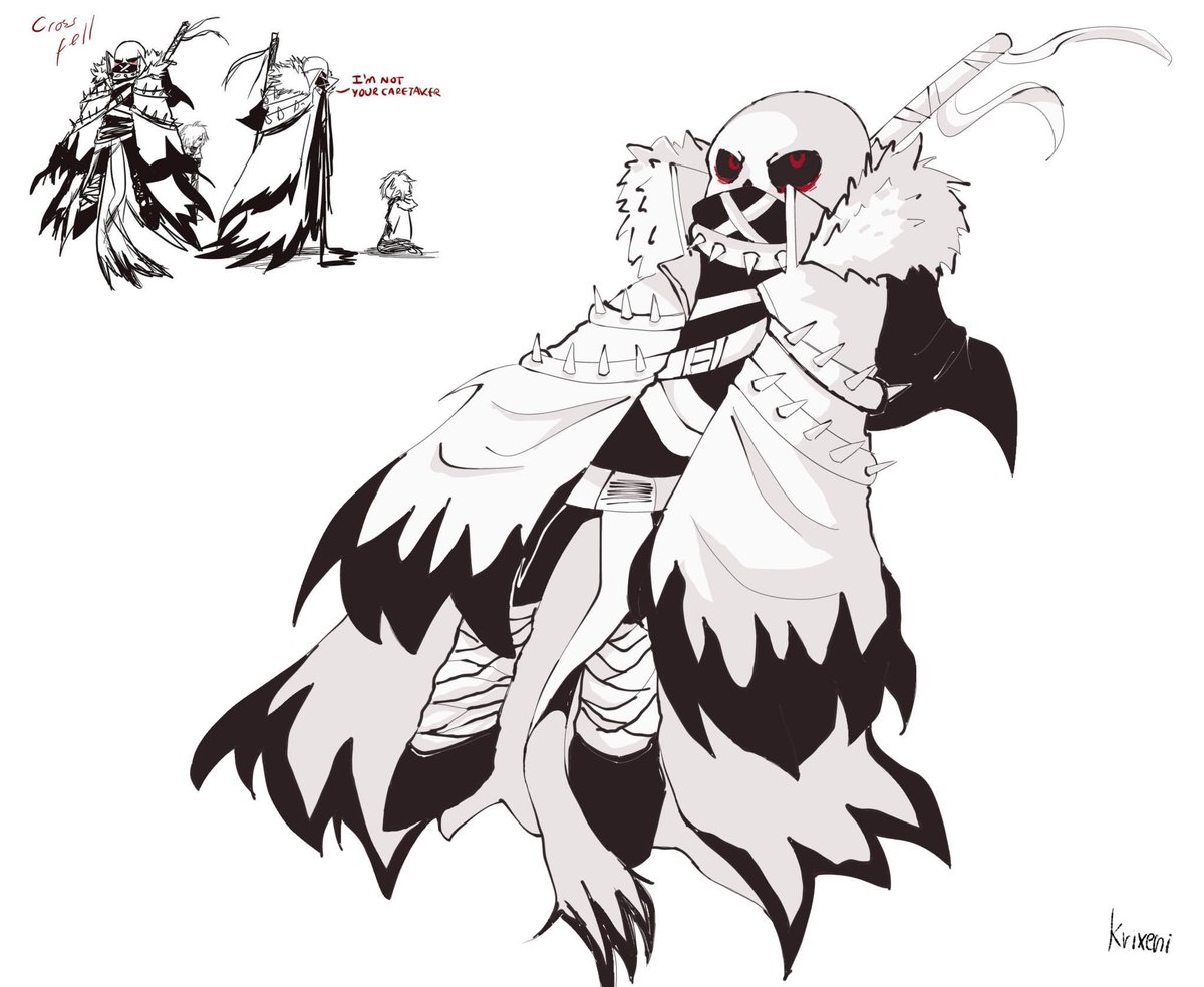 Underworldsilly's tweet photo. Cross fell redraw :b 

#undertaleAU #crosssans #utmv https://t.co/lhdugdVNOM