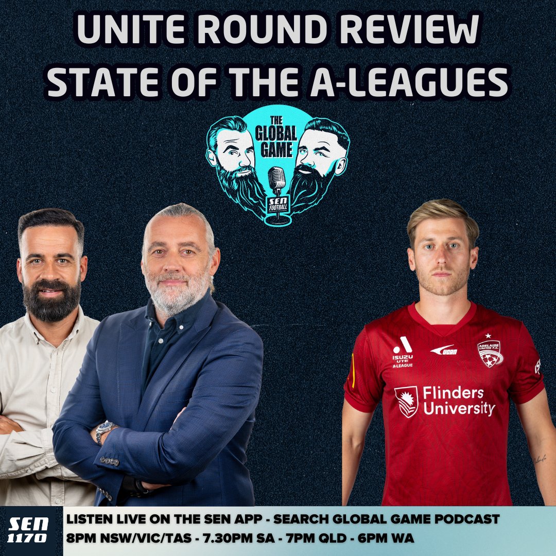 The Global Game (@globalgamesen) on Twitter photo ONE HOUR to go!
- <a href="/AdelaideUnited/">Adelaide United</a> Skipper <a href="/StefanMauk/">Stefan Mauk</a>
- <a href="/simonhill1894/">simonhill1894</a> & Alex Brosque's Unite Round Review & State of the A-Leagues
- <a href="/manlyspenny/">Spencer Prior</a>, <a href="/elissiacar/">Elissia</a> & <a href="/PaulWilliams_85/">Paul Williams</a>
LISTEN from 8pm AEDT 👉 bit.ly/3IK3nar ONE HOUR to go!
- <a href="/AdelaideUnited/">Adelaide United</a> Skipper <a href="/StefanMauk/">Stefan Mauk</a>
- <a href="/simonhill1894/">simonhill1894</a> & Alex Brosque's Unite Round Review & State of the A-Leagues
- <a href="/manlyspenny/">Spencer Prior</a>, <a href="/elissiacar/">Elissia</a> & <a href="/PaulWilliams_85/">Paul Williams</a>
LISTEN from 8pm AEDT 👉 bit.ly/3IK3nar