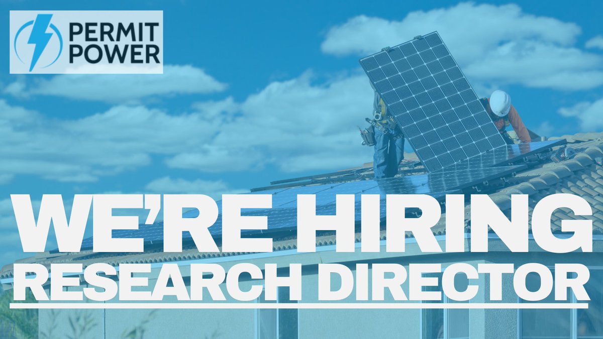 ⚡🔋We're #hiring a Research Director!  Come do the policy research that will help make it cheaper and easier for Americans to power their lives with clean electricity. 
🔋⚡
Share if someone in your network might be interested.
airtable.com/appybDMjc3EVy5…