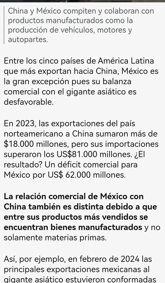 <a href="/azucenau/">Azucena Uresti</a> USA te compra casi el 80%  de lo qué produces, china casi nada...

Es tanto cómo tener una o un novi@, comprarle mil cosas y qué otr@ wey qué no le da nada se l@ ande comiendo.

USA no es un samaritano pero es  vecino qué nos toco y ni modo.