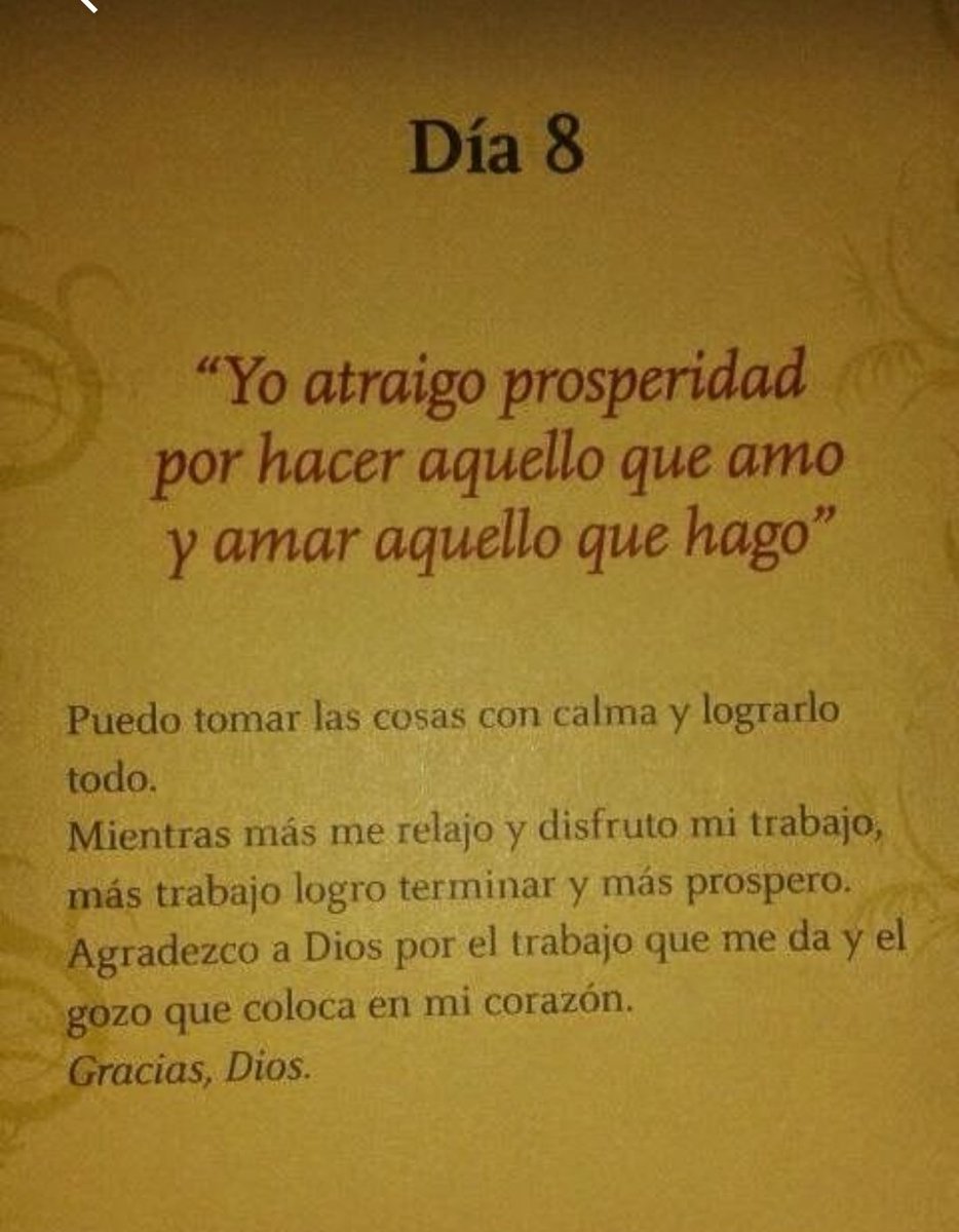 RussoRussox's tweet image. Día 8
"Yo atraigo prosperidad por hacer aquello qe amo y amar aquello que hago"
#mantrasdiarios
#mantrasdelaabundacia
#RobertMandel
#Bobmandel