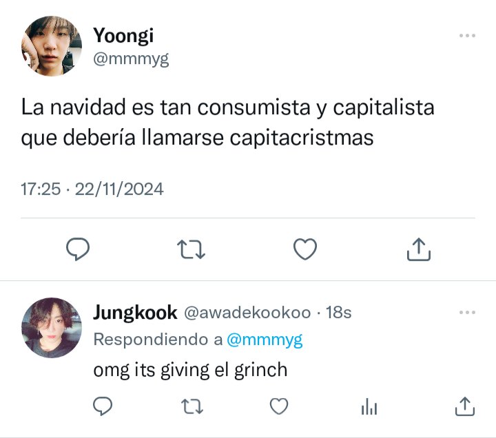 caramelkive's tweet photo. Mágica Navidad 🎄 #taegi au

En donde Yoongi descubre que puede hacer realidad los deseos de los demás en épocas navideñas, sin embargo, el odia todo lo relacionado con la Navidad. Todo empieza a cambiar cuando descubre el deseo secreto de Taehyung, el chico que le gusta. https://t.co/URcl8LTC8a