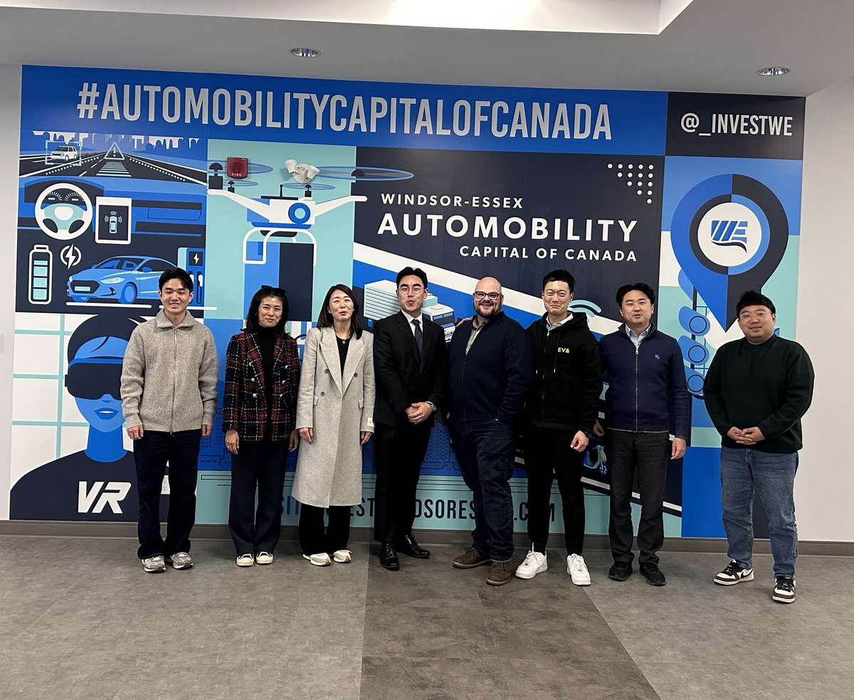 WEtechAlliance's tweet photo. Recently @_investwe and WEtech welcomed four South Korean #cleantech and #automobility startups exploring #WindsorEssex as a potential landing spot. 

We gained valuable insights and shared how WEtech supports local startups from idea to impact.

#InvestmentOpportunities https://t.co/GNbFCMeP1l