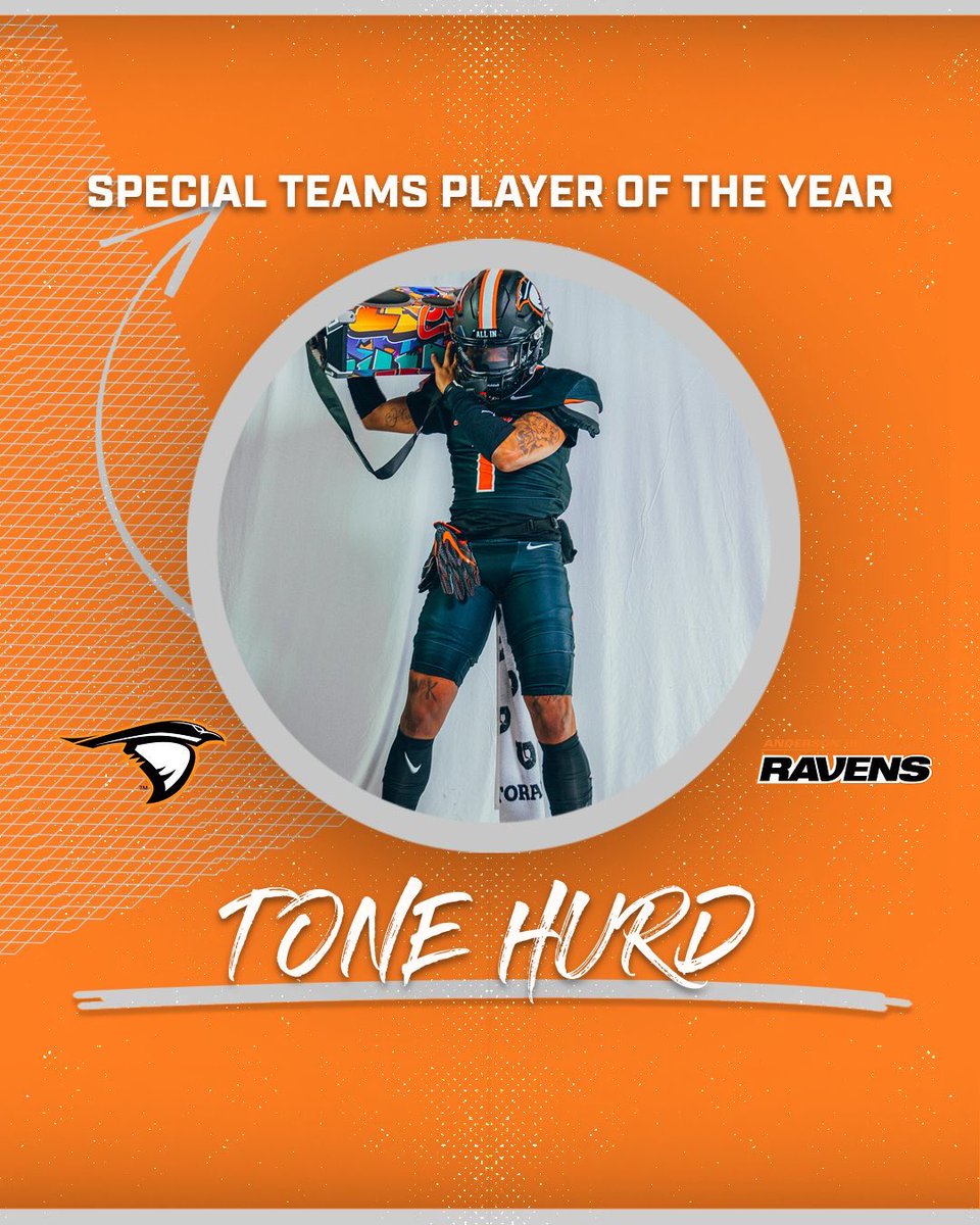 Our 2024 Award Winners Part 2🏆

🟧 Offensive Player of the Year: Wide Receiver, Julian Holguin

🟧 Defensive Player of the Year: Defensive End, Connor Huffman

🟧 Special Teams Player of the Year: Returner/Defensive Back, Tone Hurd