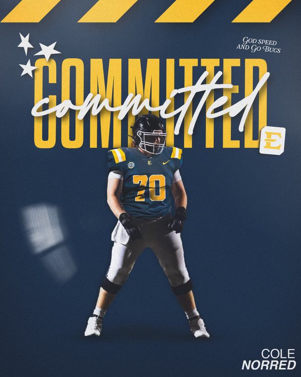 #AGTG Blessed to announce that I am 100% committed to <a href="/ETSUFootball/">ETSU Football</a> and will be signing early on December 4th!! Thank you <a href="/jscelfo66/">Coach Joe Scelfo</a> <a href="/CoachTreLamb9/">Tre Lamb</a> for this opportunity!! @MCCLAIN_7 @Mills_36 <a href="/CoachIsaacVance/">Isaac Vance</a> <a href="/Carrollton_High/">Trojan Football</a> <a href="/CarrolltonTroj1/">Carrollton High School FB 🏈 Recruiting Page</a> <a href="/CoachJoeyKing/">Joey King</a> <a href="/CoachRPerk/">Reggie Perkins</a>