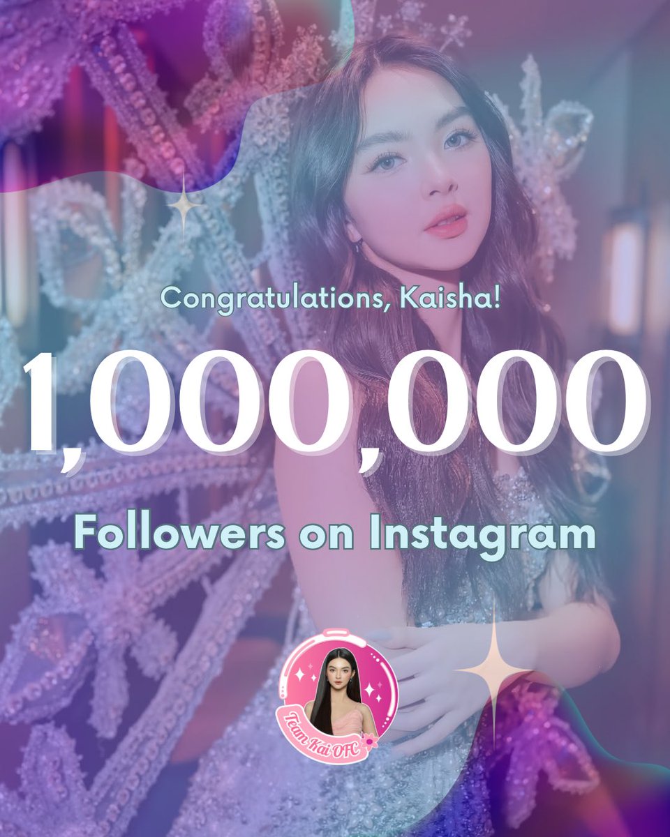 Congratulations, Kaisha! 

Another massive milestone achieved—1,000,000 followers on IG! Your hard work, talent, and charm continue to inspire us all. Thank you to every fan and supporter who made this possible. Tweet KAISHAaaa M1LLION to celebrate with us! 

#KaiMontinola |