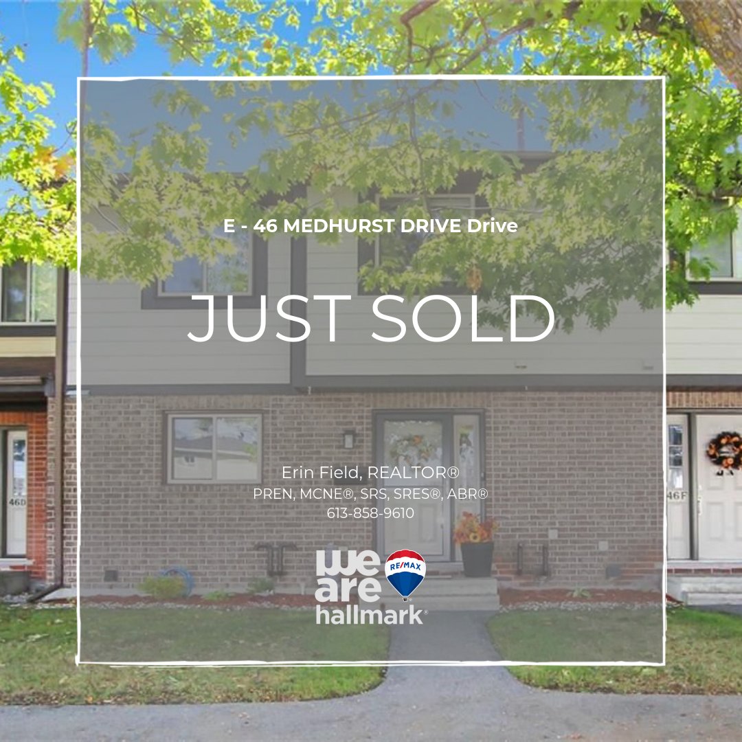 ErinFieldRemax's tweet photo. 46E Medhurst Drive is SOLD. 

Curious about Selling? I’d be delighted to chat. 
⁠
#Sold #LetsTalkRealEstate #ProfessionalRealEstateNegotiator #ErinFieldREMAX #REMAXCanada #REMAXHallmark https://t.co/XBFe1HZCaJ