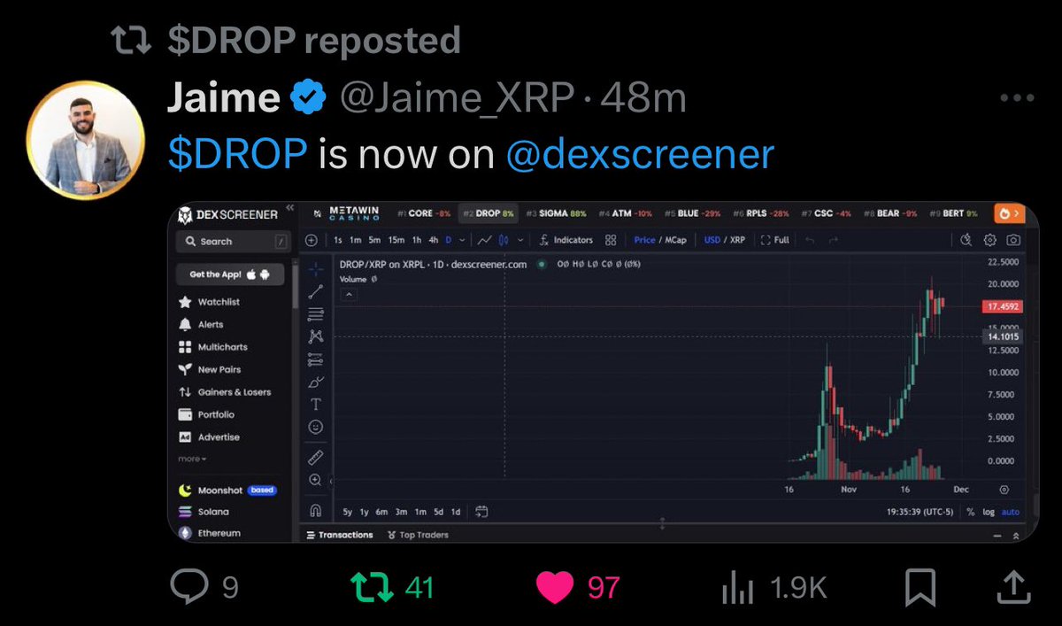 ShinBrento's tweet image. So is $DROP

Don’t miss out

@DropCoinXRPL 

$XRP $XRPL $RIPPLE