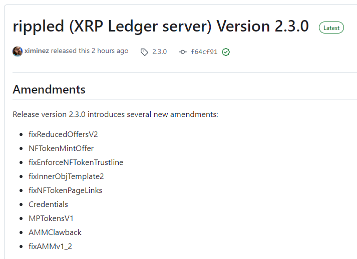 krippenreiter's tweet photo. 🥳 XRP Ledger Server V2.3.0 is out in the wild! https://t.co/0WXjk1THwl