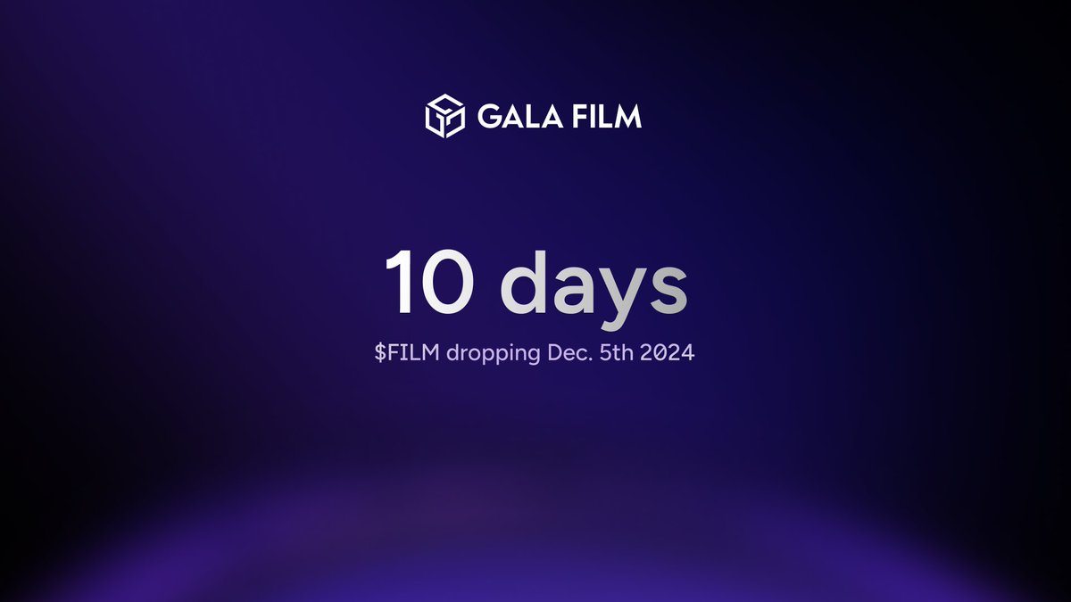 GoGalaFilms's tweet photo. The countdown begins! 🎬

10 days until $FILM takes the stage.

Are you ready to own the future of entertainment? https://t.co/VBEAhSj1ql